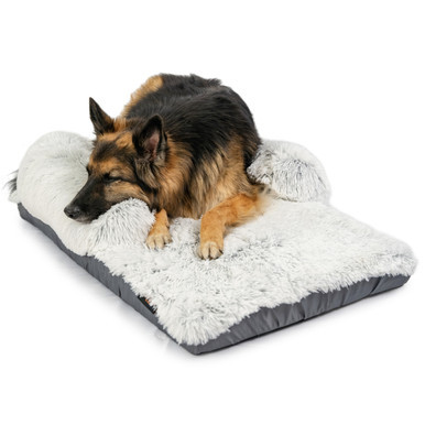 Nap Mat Crate Dog Bed with Bolster, Frost - Image 3