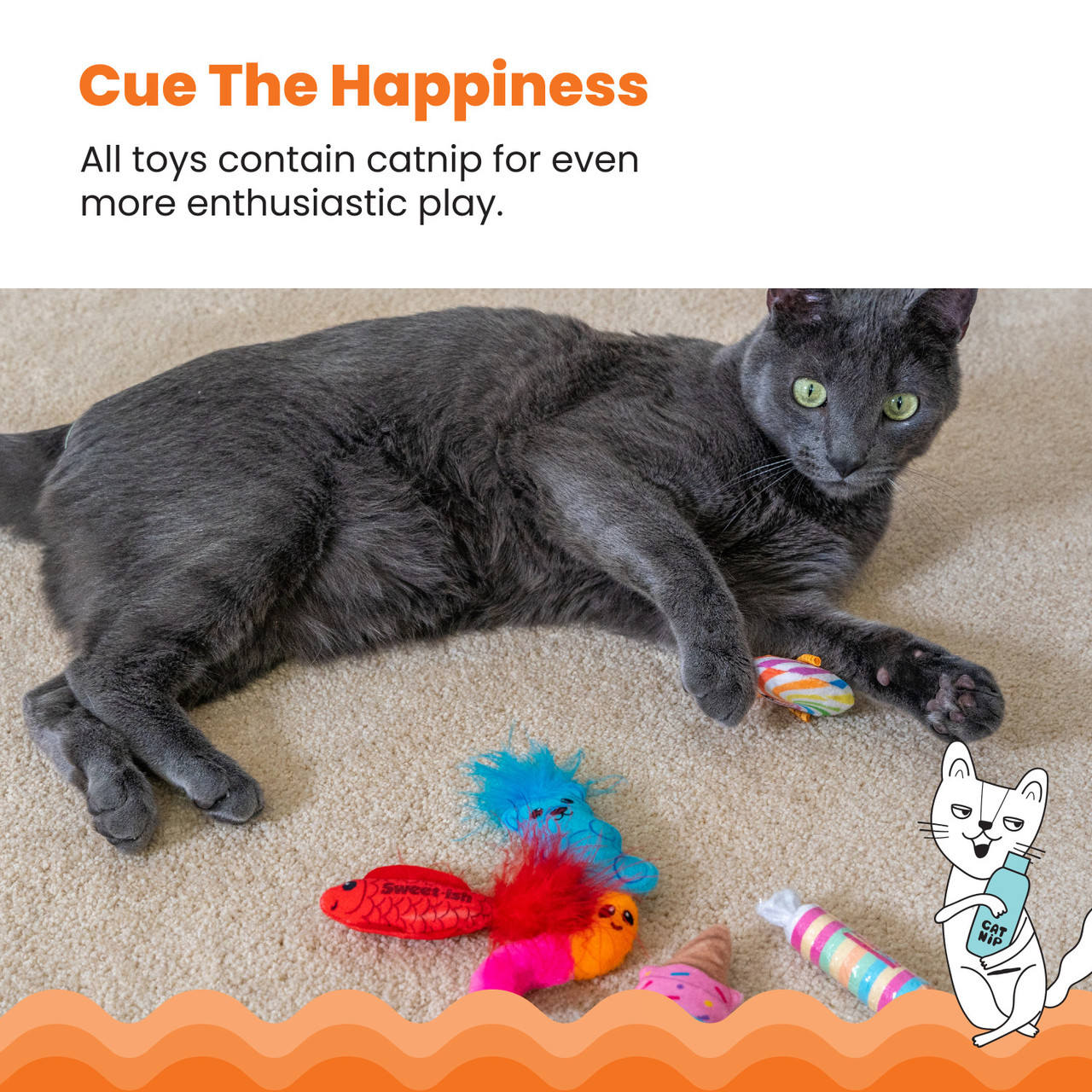 Kitty Sweet Treats Cat Toys - 6 Pack, Multi - Image 4