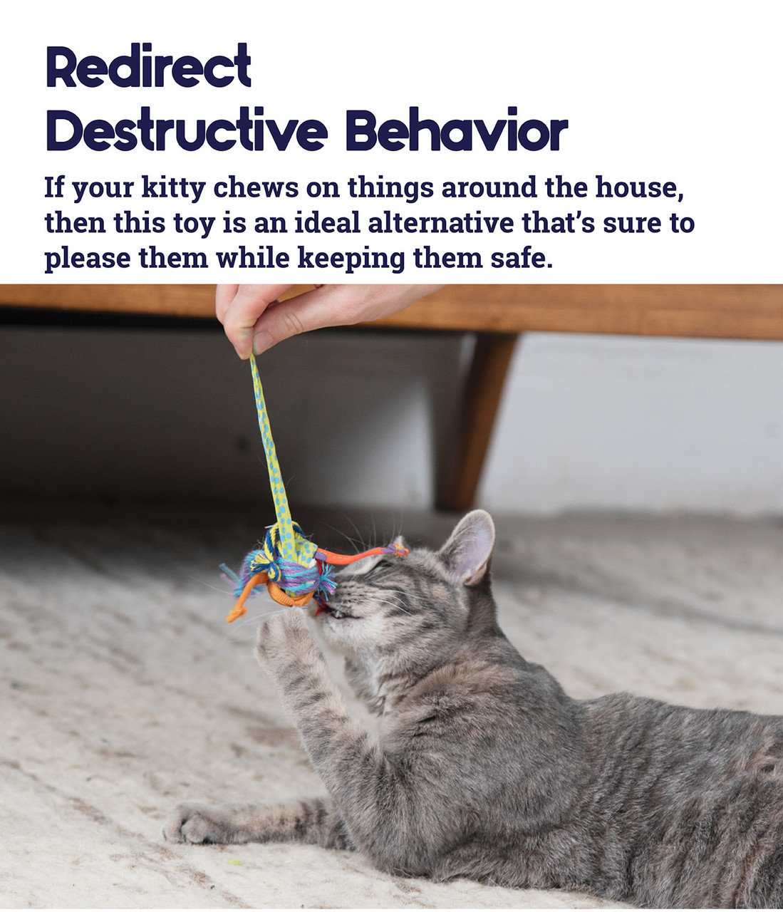 Tons of Tails Dental Cat Toy, Multi - Image 4