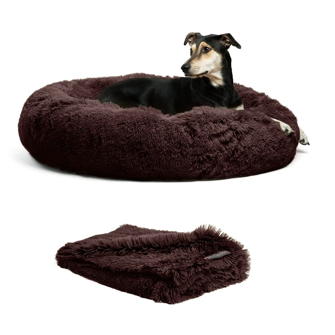 2 Piece Bundle: Donut Shag Bed, Throw Blanket Cat & Dog Bundle Set, 36x36 - Image 11