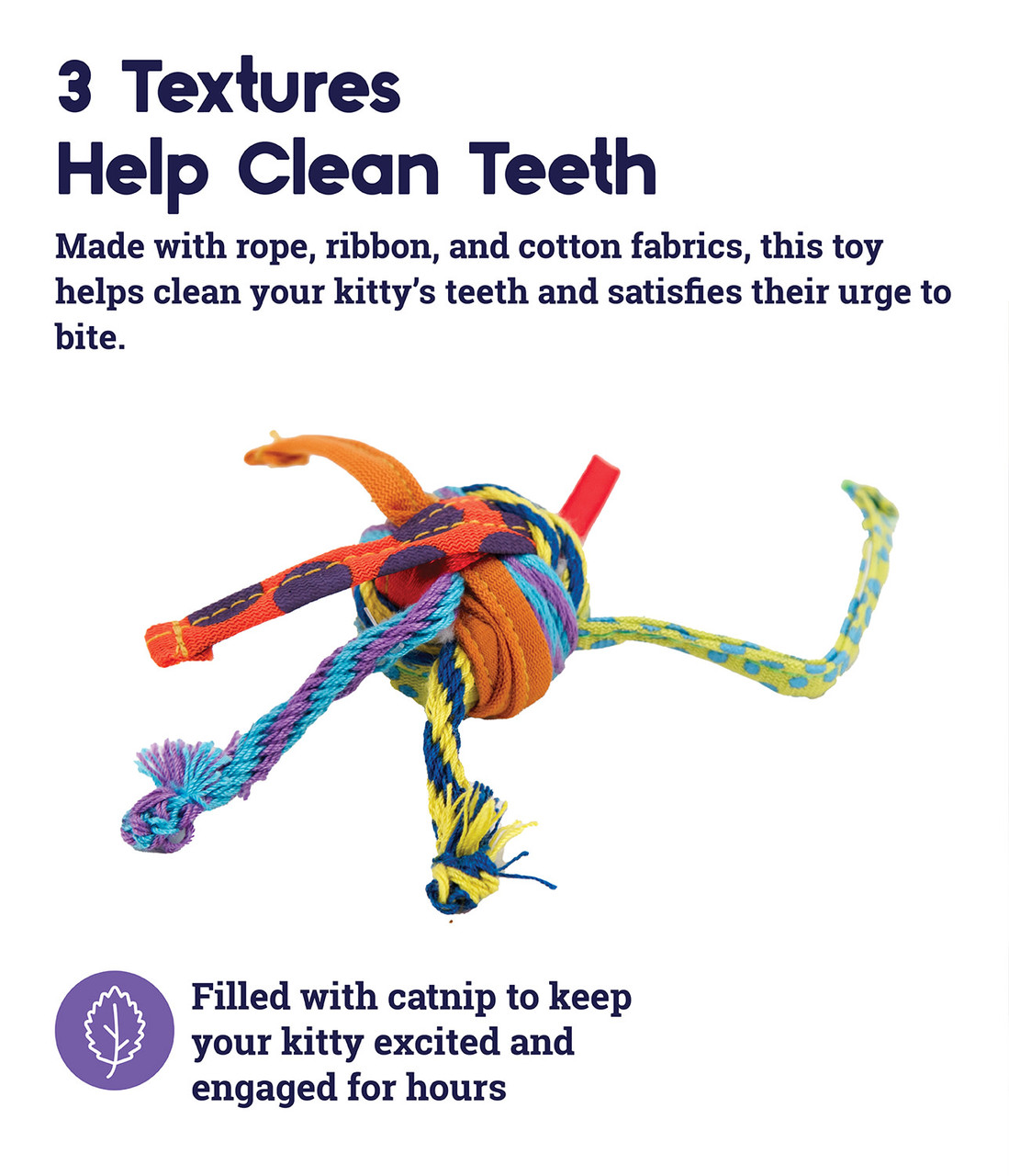 Tons of Tails Dental Cat Toy, Multi - Image 2