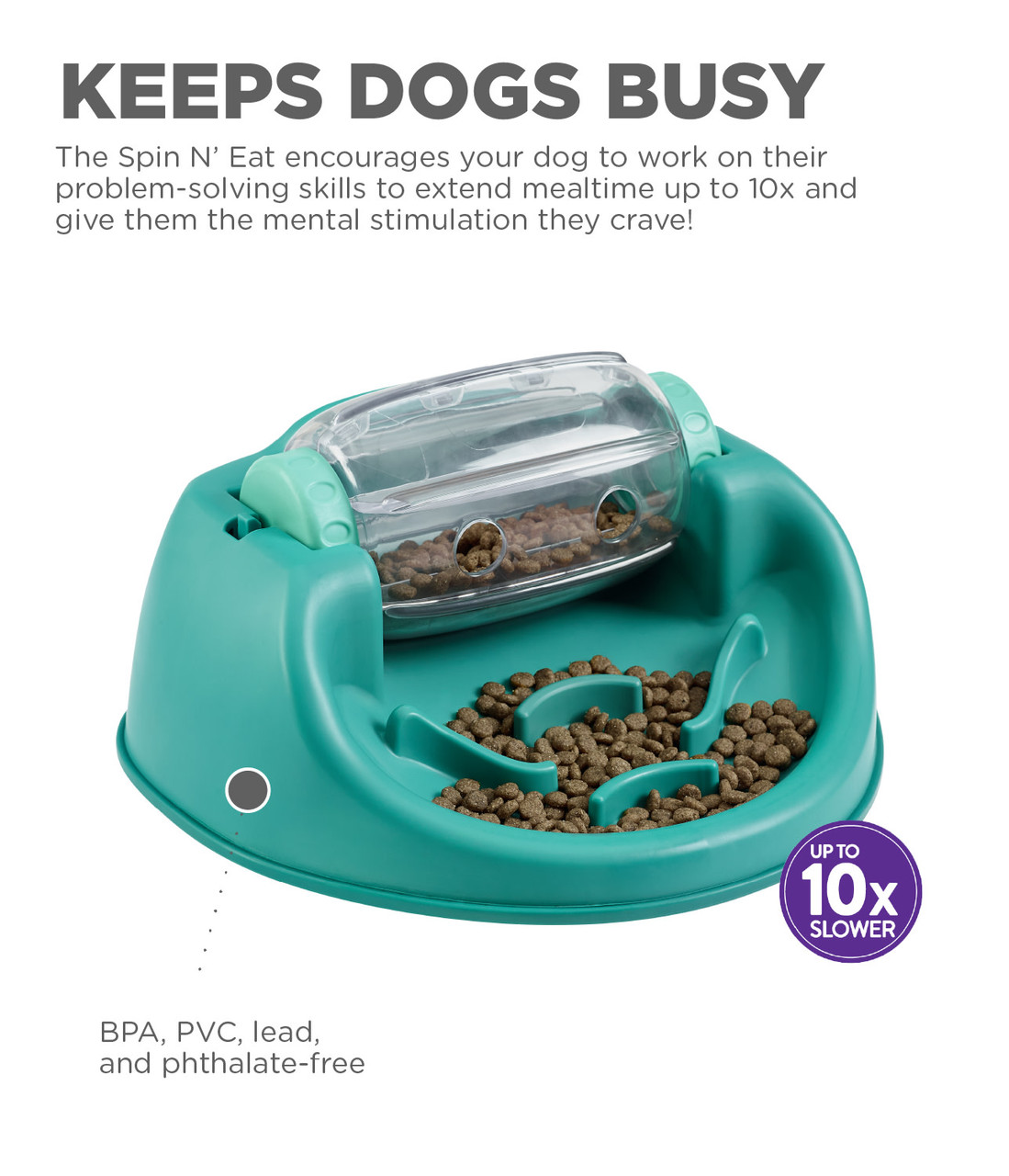 Dog Spin N' Eat Puzzle, Green - Image 3