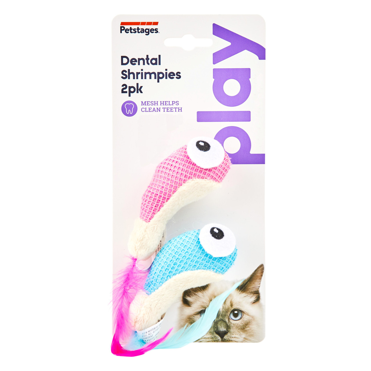 Dental Shrimpies Cat Chew Toy - 2 Pack, Multi - Image 7