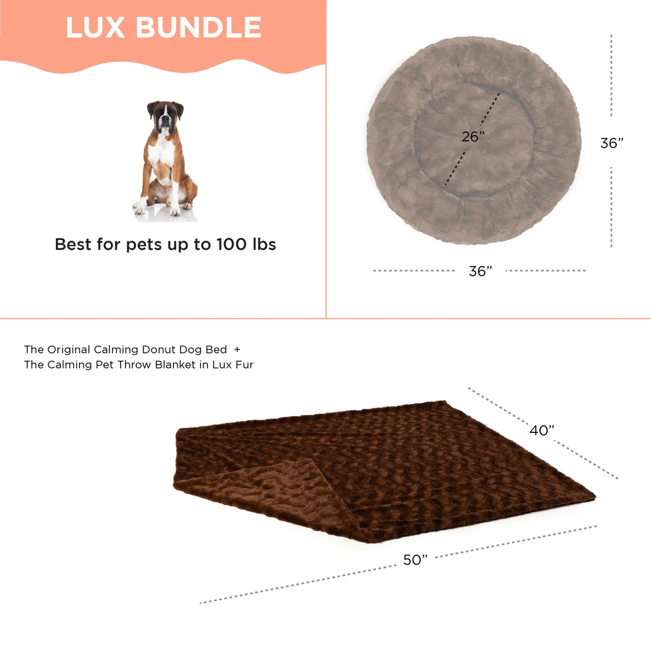 2 Piece Bundle: Donut Lux Bed, Throw Blanket Cat & Dog Bundle Set, 36x36 - Image 16