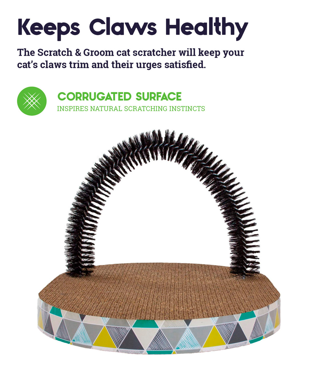Scratch & Groom Cat Scratch Pad, Tan - Image 2