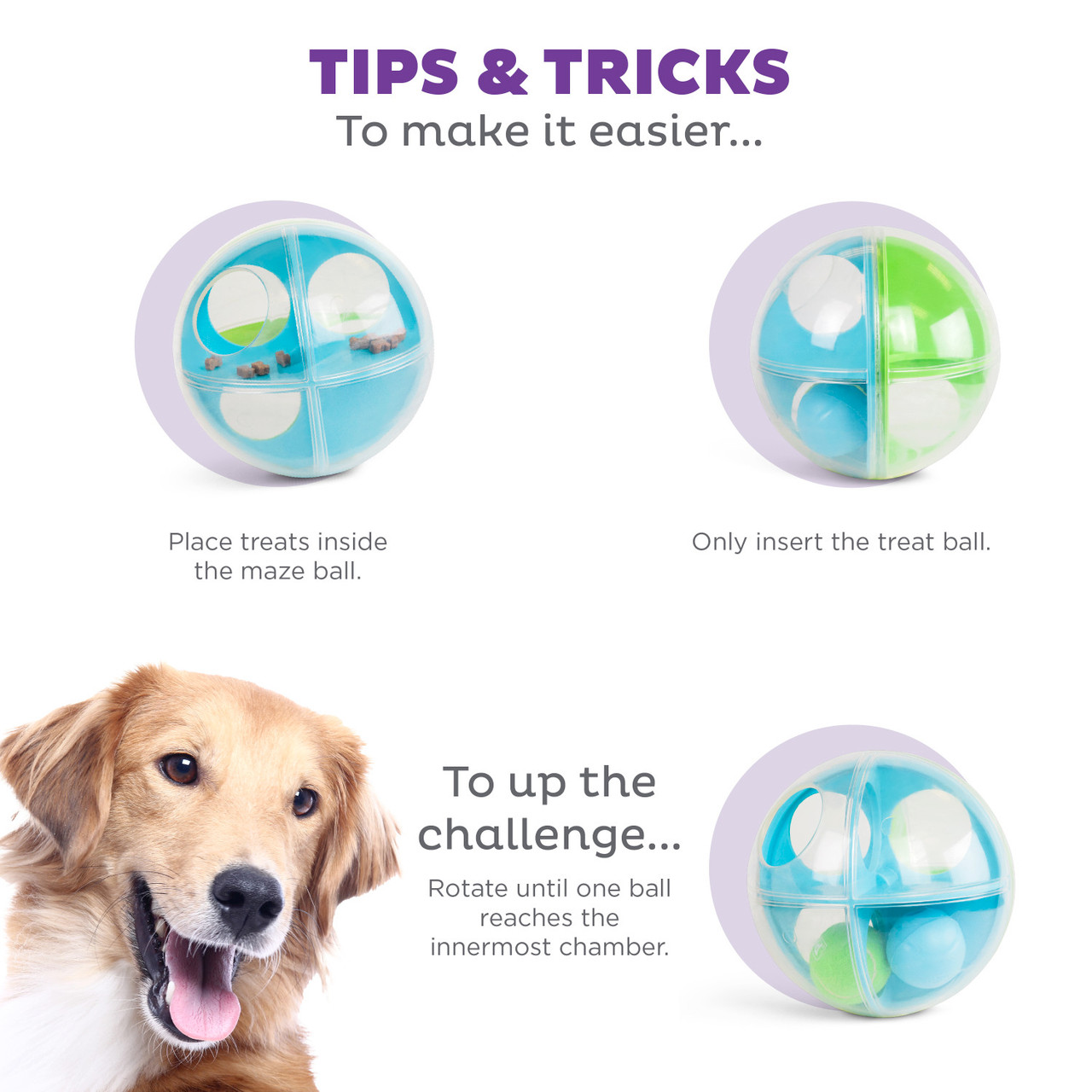 A-Maze Ball Dog Puzzle Treat Ball Dog Enrichment Toy, Green - Image 4