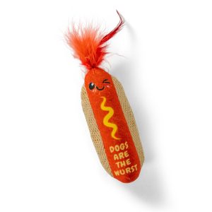 Hot Dog Kicker Catnip Toy and Dental Toy for Cats