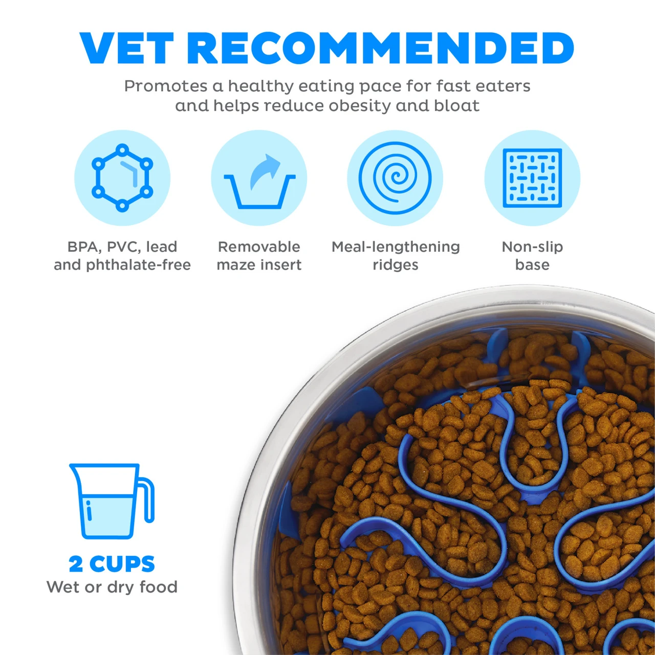 Fun Feeder Stainless Steel Slow Feeder Dog Bowl - Image 3