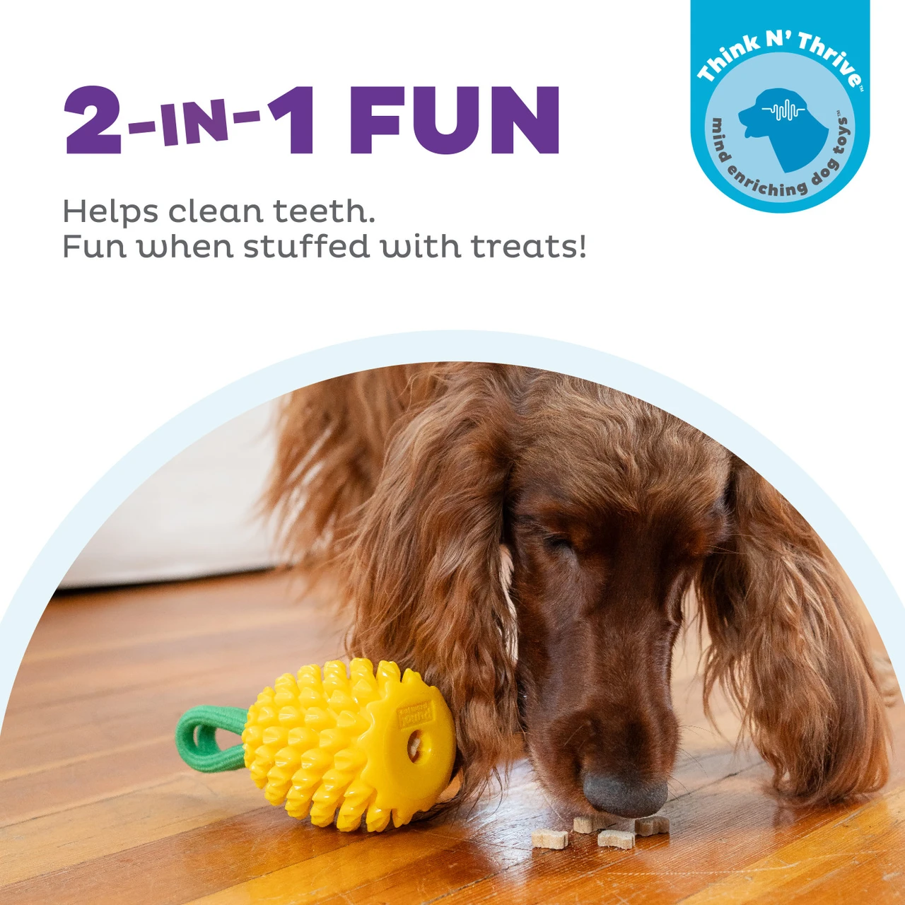 Dental Pineapple Dental Chew Toy and Interactive Treat Stuffer, Yellow - Image 2