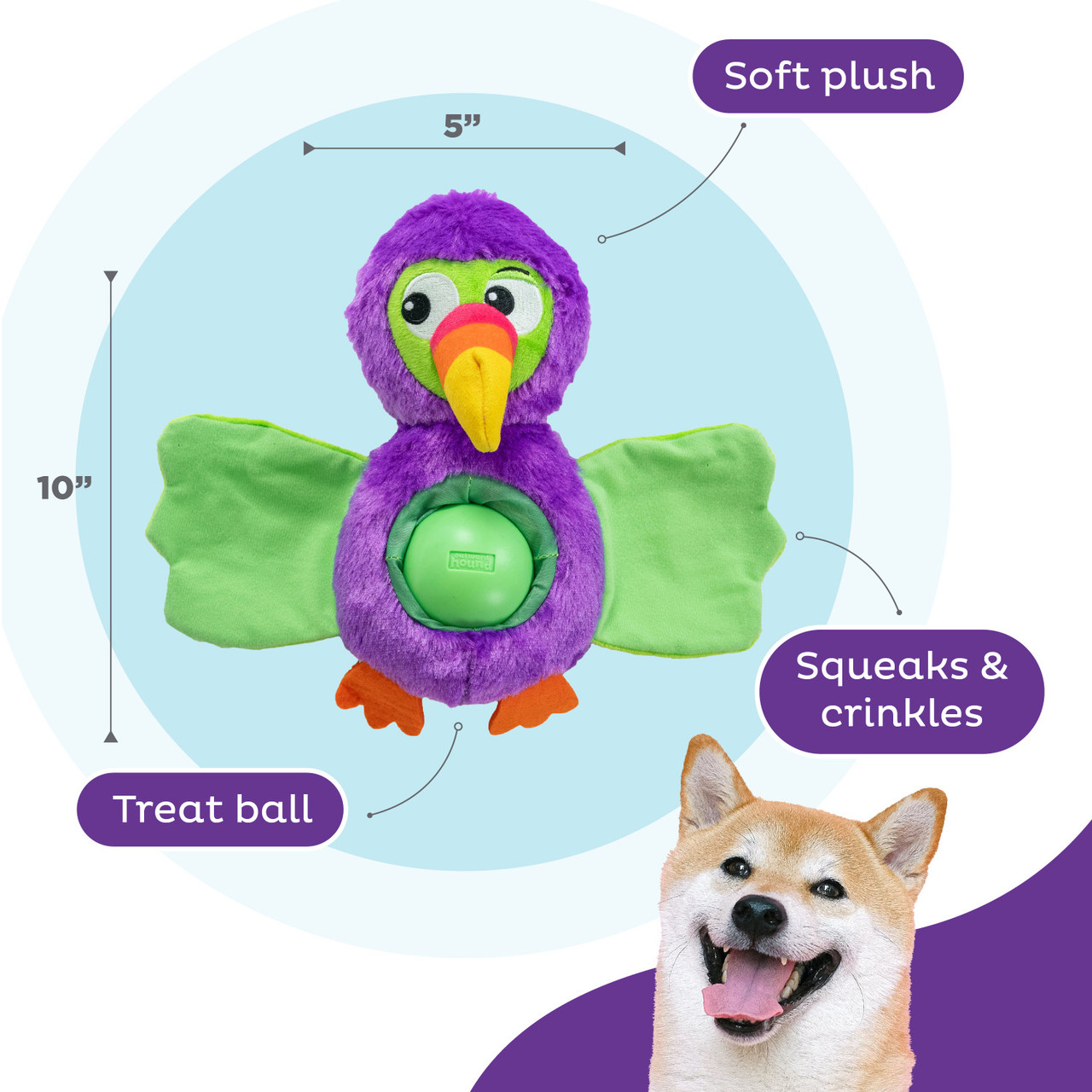 Hide-Ablez Interactive Plush Dog Puzzle with Treat Ball - Image 3