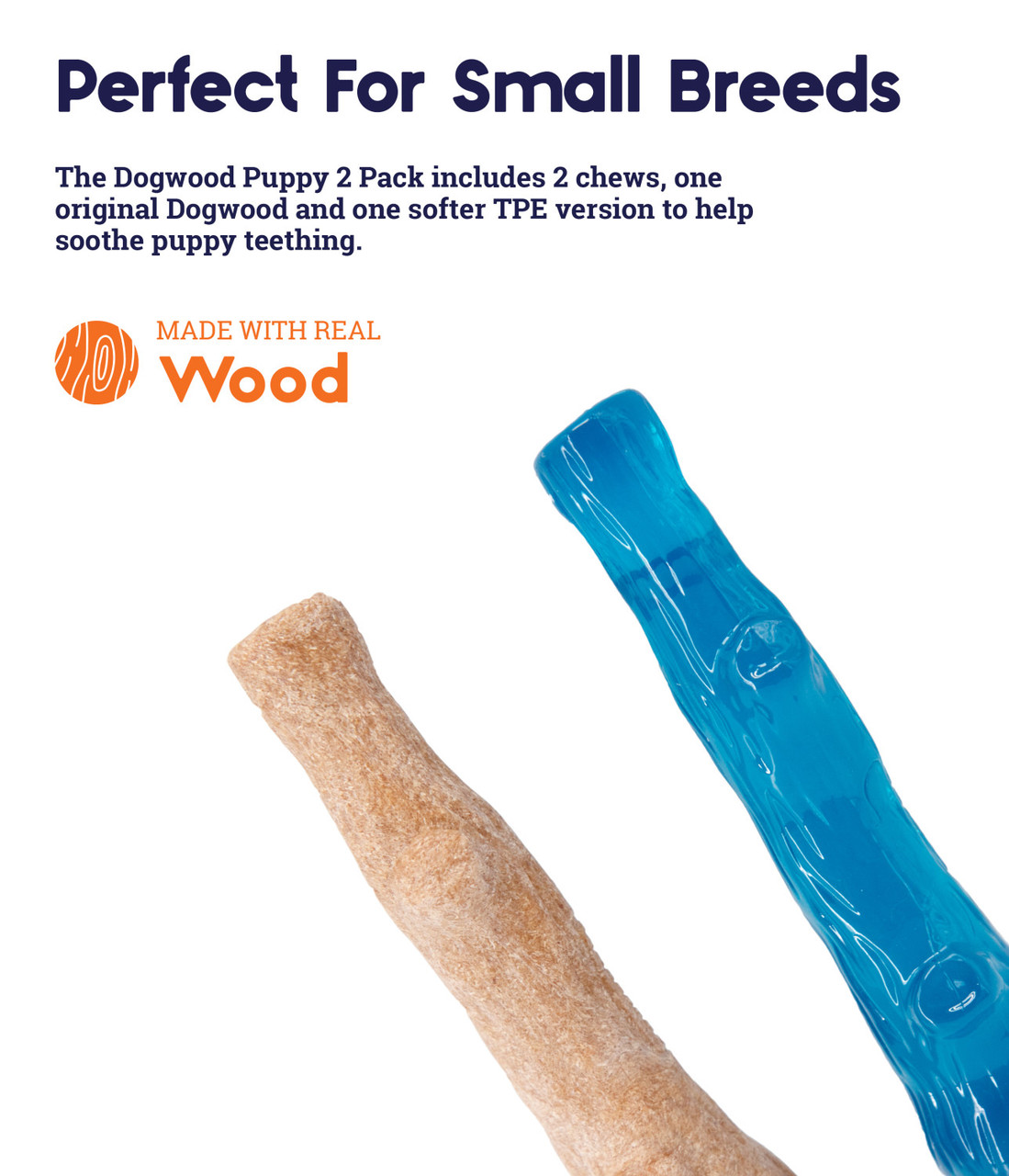 Dogwood Wood Alternative Dog Chew Toy, Puppy 2-pack, Multi, Small - Image 2