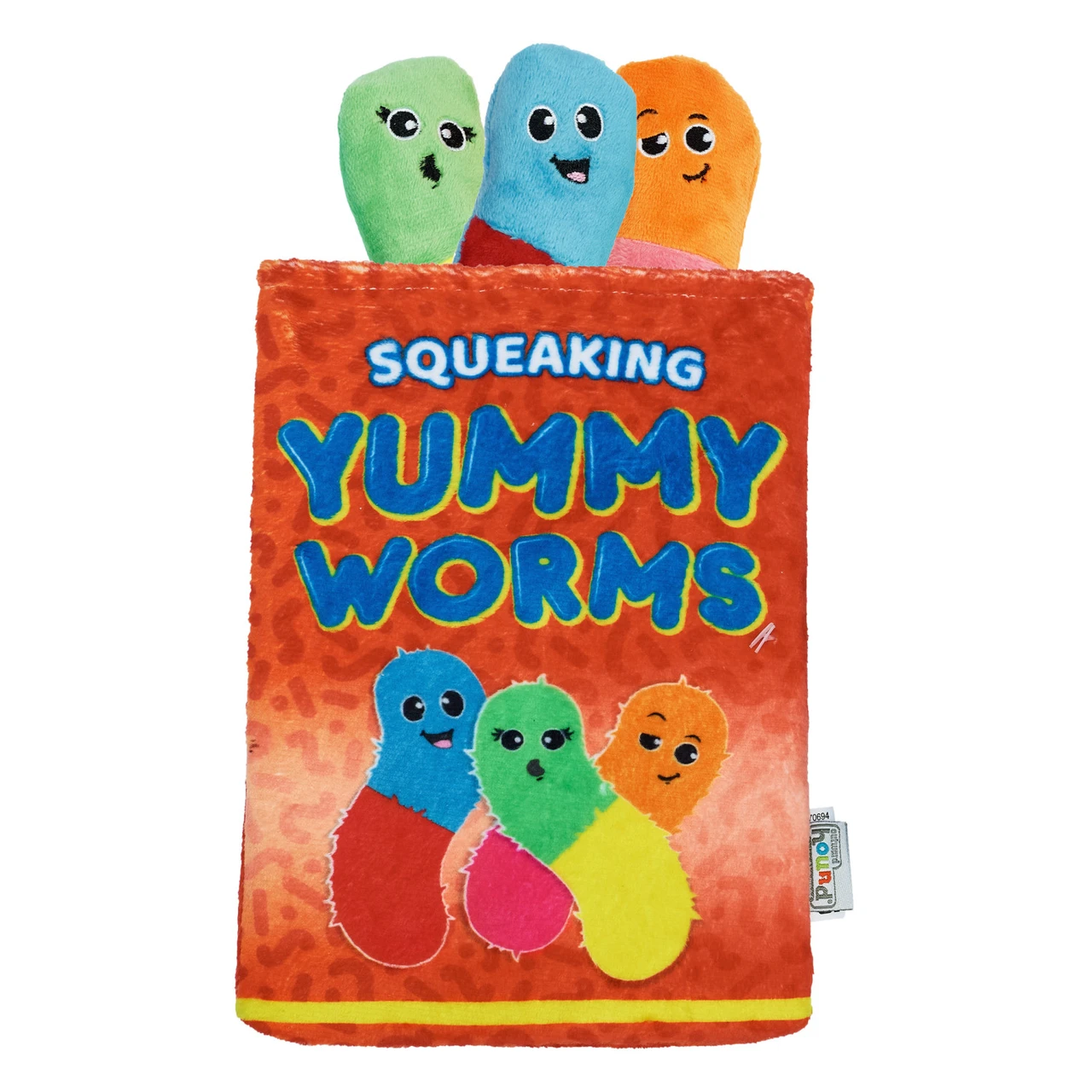 Snack Bag Yummy Worms Puzzle Dog Toy, Red