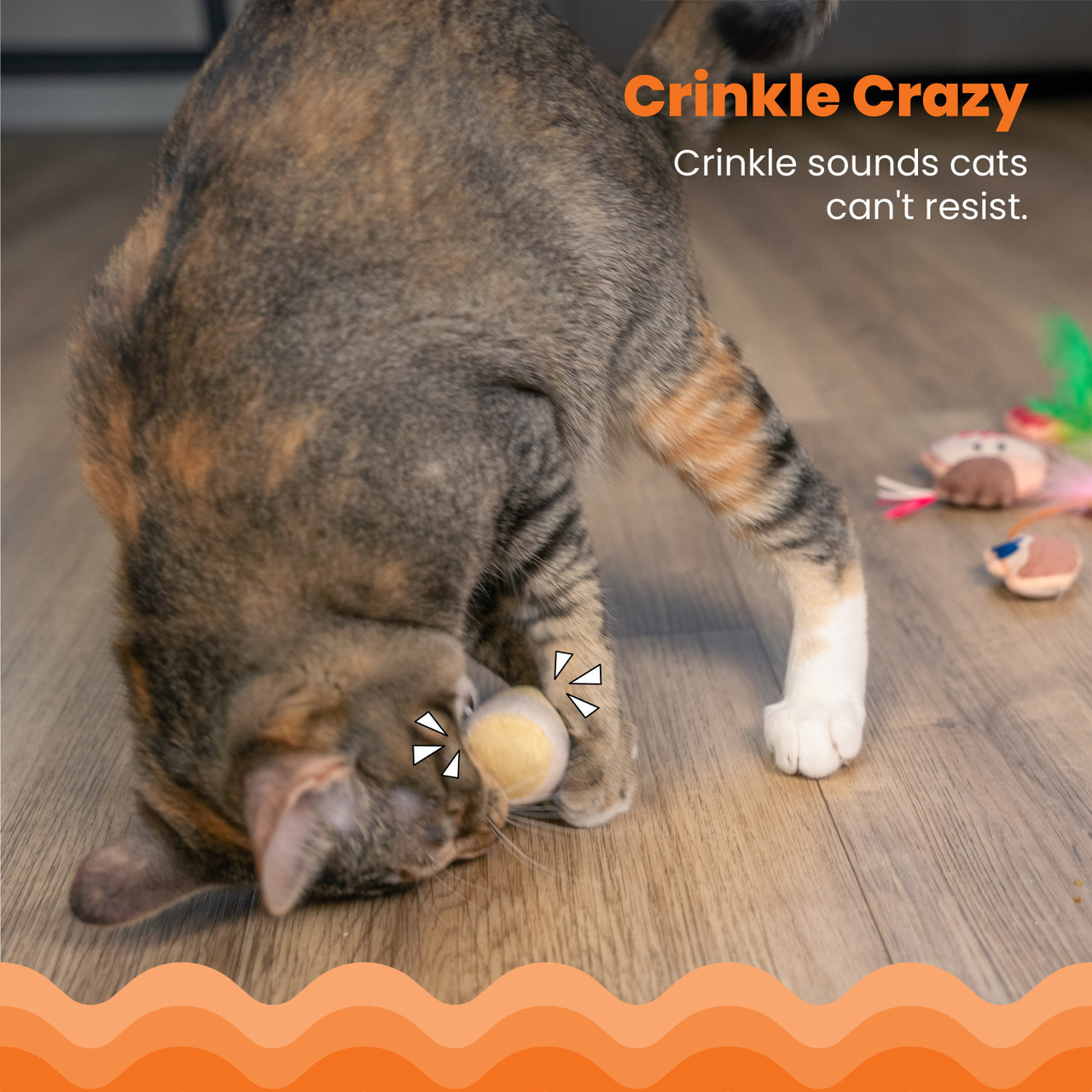 Purrsecco & Cupcakes Cat Toys - 6 Pack, Multi - Image 3