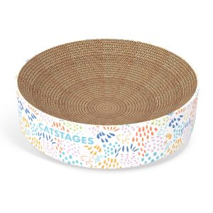 Scratch & Cuddle Corrugated Cat Scratcher and Lounger Bowl for Small Cats, Mlt