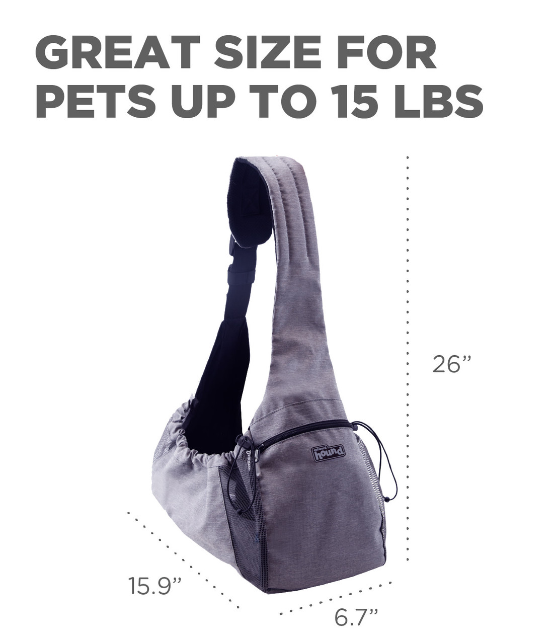 PupPak Dog Sling Carrier, Grey - Image 4