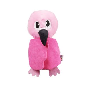 Hide-Ablez Flamingo Plush Dog Puzzle with Treat Ball, Pink