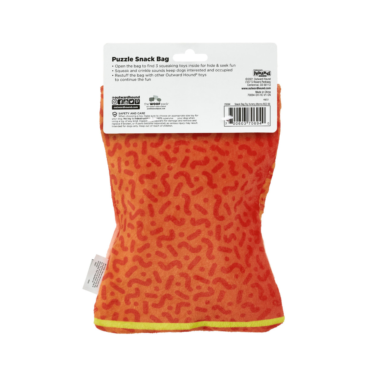 Snack Bag Yummy Worms Puzzle Dog Toy, Red - Image 7