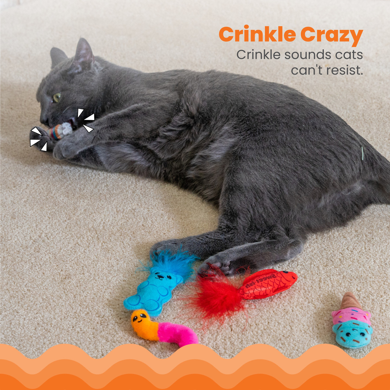 Kitty Sweet Treats Cat Toys - 6 Pack, Multi - Image 3