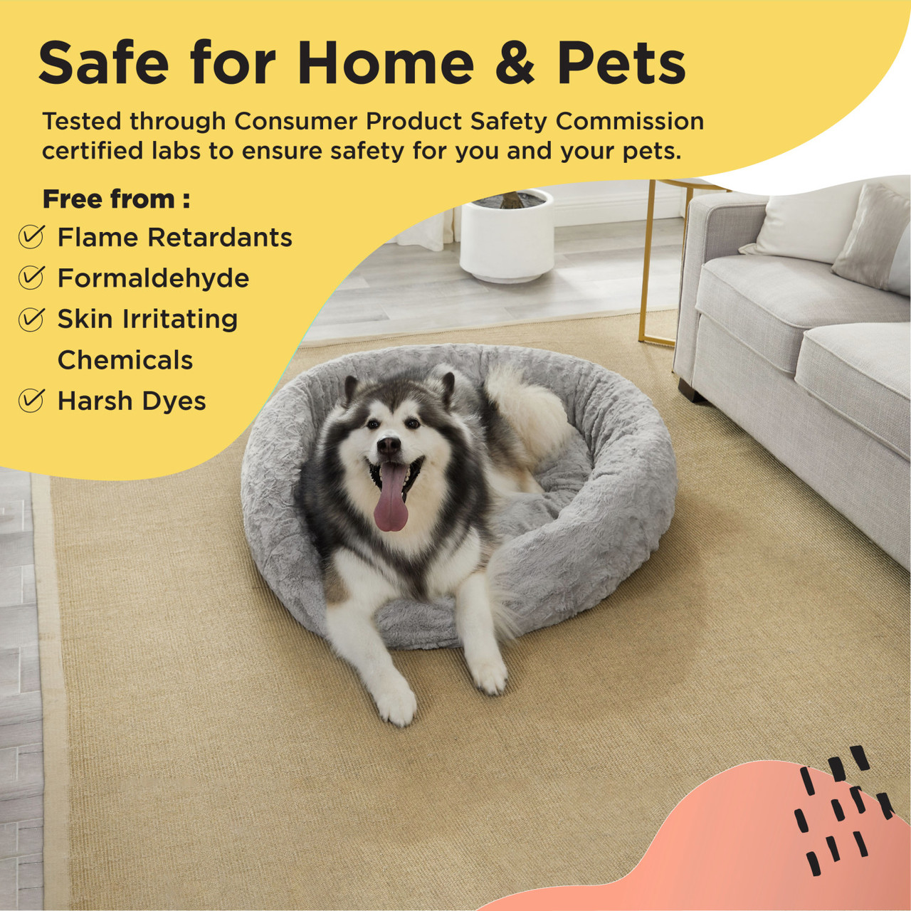 2 Piece Bundle: Donut Lux Bed, Throw Blanket Cat & Dog Bundle Set, 45x45 - Image 17
