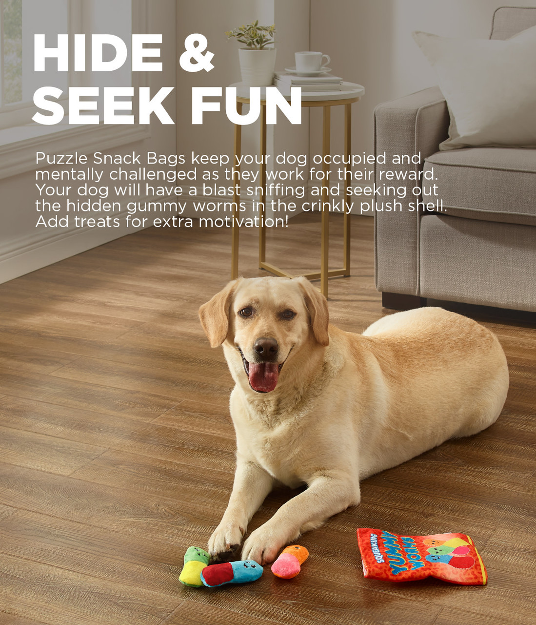 Snack Bag Yummy Worms Puzzle Dog Toy, Red - Image 2