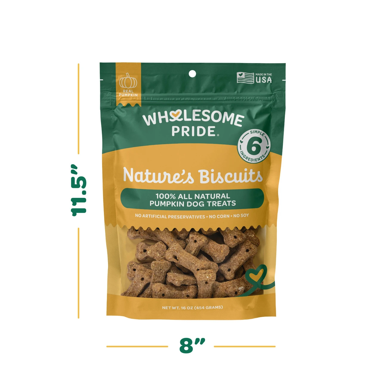 Wholesome Pride Nature's Biscuits Mini Dog Treats, Pumpkin, 16oz - Image 3