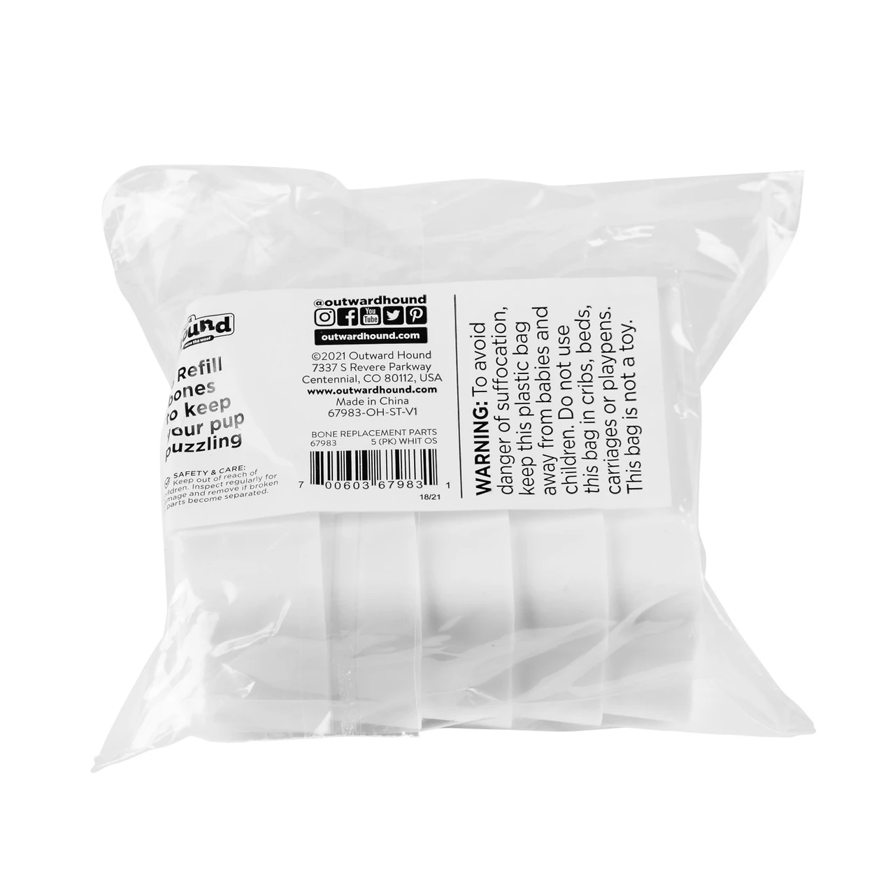 Bone Replacement Parts for Dog Puzzles, 5 pack, White - Image 4