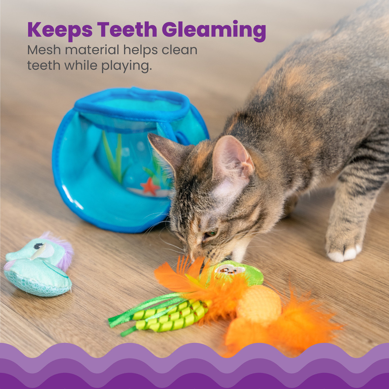 Hide & Seek Fish Bowl Cat Puzzle Toy, Blue - Image 3