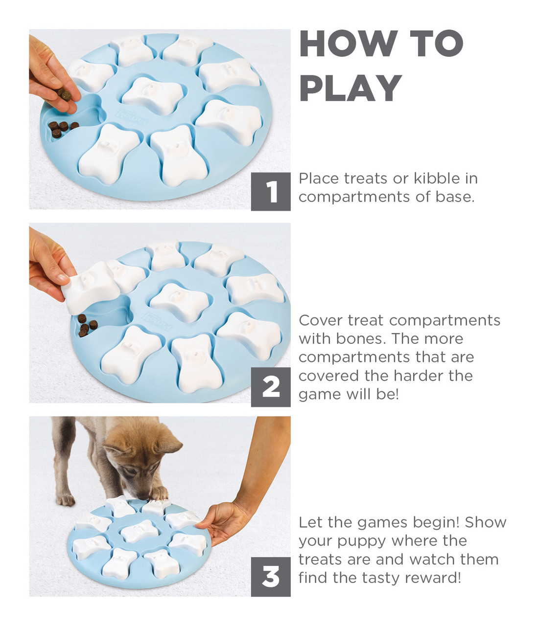 Puppy Smart Interactive Treat Puzzle Dog Toy, Blue - Image 5