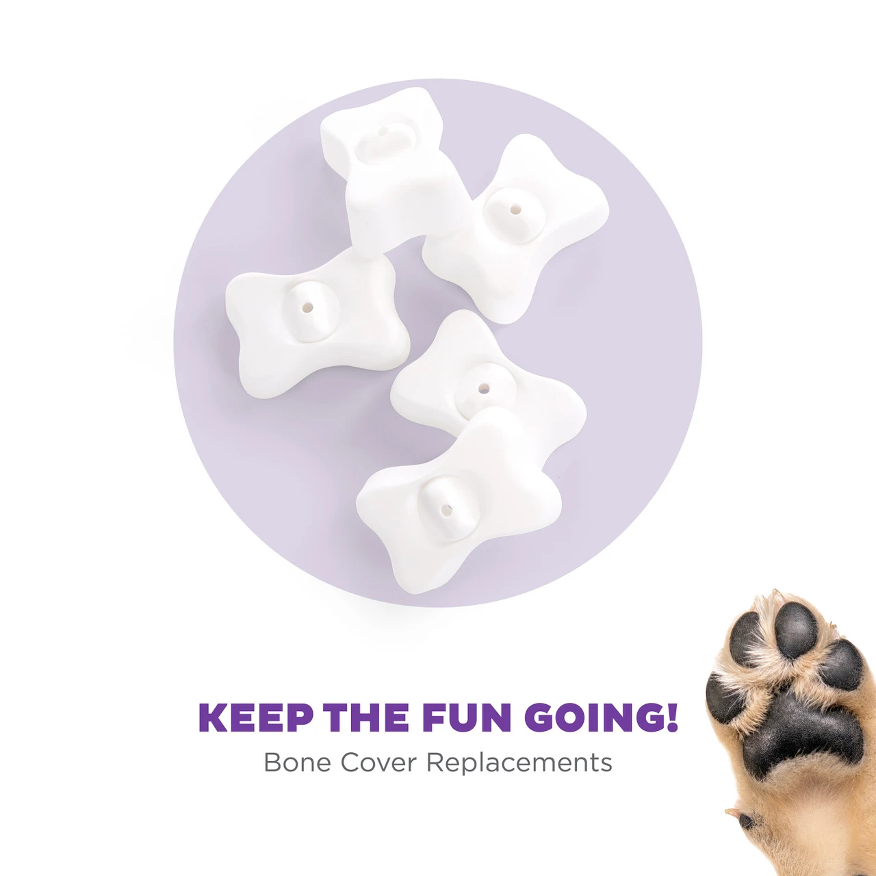 Bone Replacement Parts for Dog Puzzles, 5 pack, White - Image 2