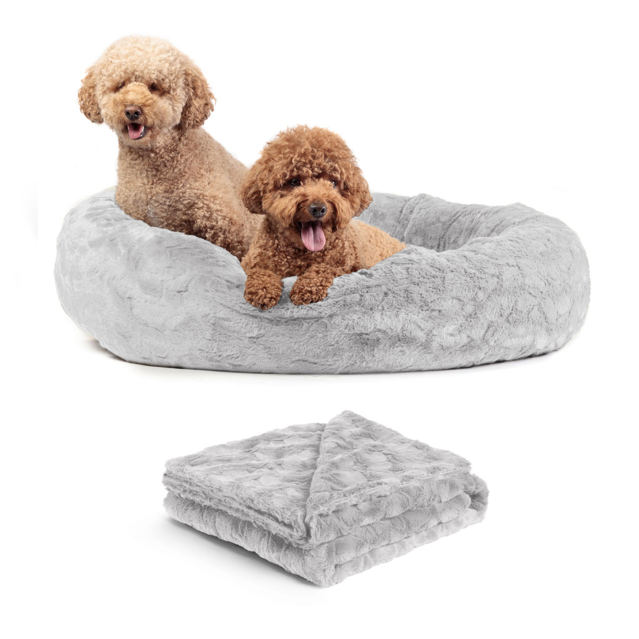 2 Piece Bundle: Donut Lux Bed, Throw Blanket Cat & Dog Bundle Set, 36x36 - Image 7