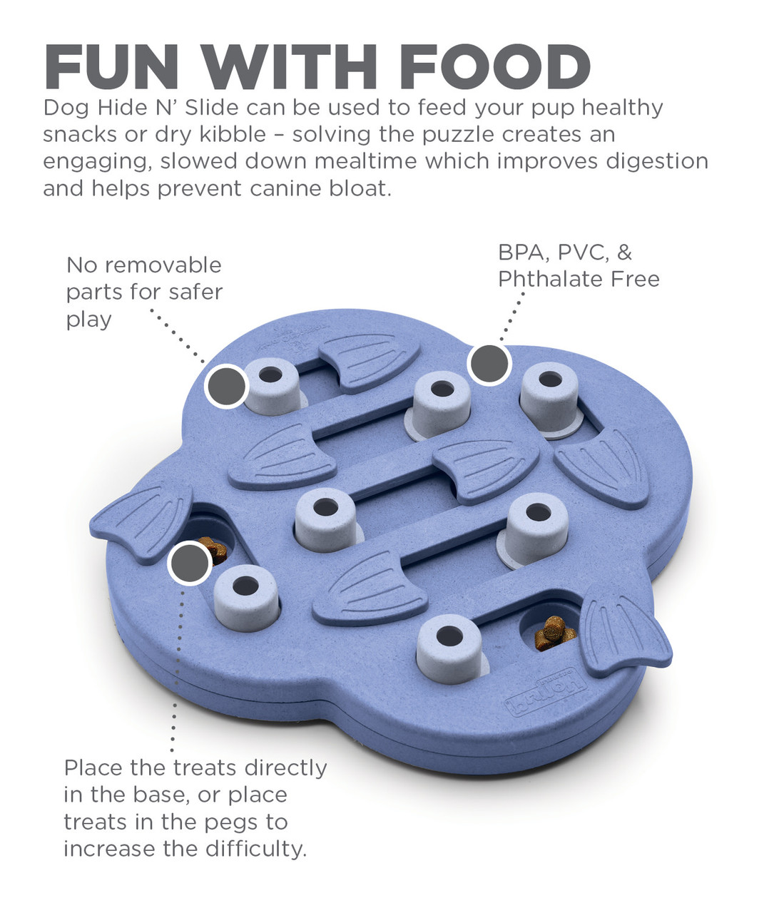 Dog Hide N' Slide Interactive Treat Puzzle Dog Toy, Purple - Image 3