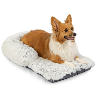 Nap Mat Crate Dog Bed with Bolster, Frost - Image 2