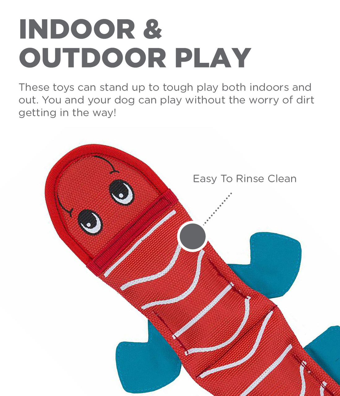 Fire Biterz Lizard Fire Hose Interactive Dog Toy, Medium - Image 3