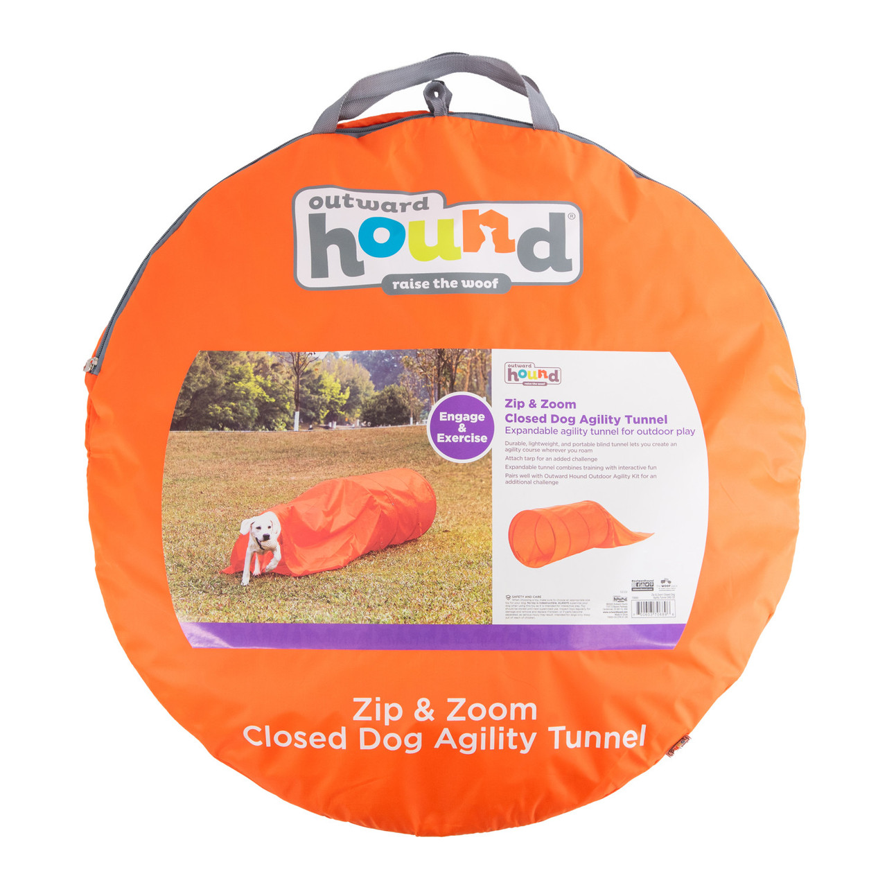 Zip & Zoom Closed Dog Agility Tunnel, Orange - Image 6