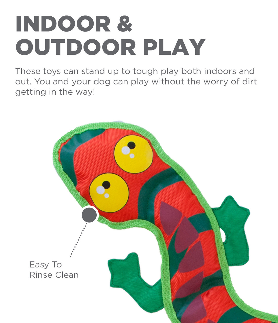 Fire Biterz Gecko Plush Interactive Dog Toy, Orange, Large - Image 3