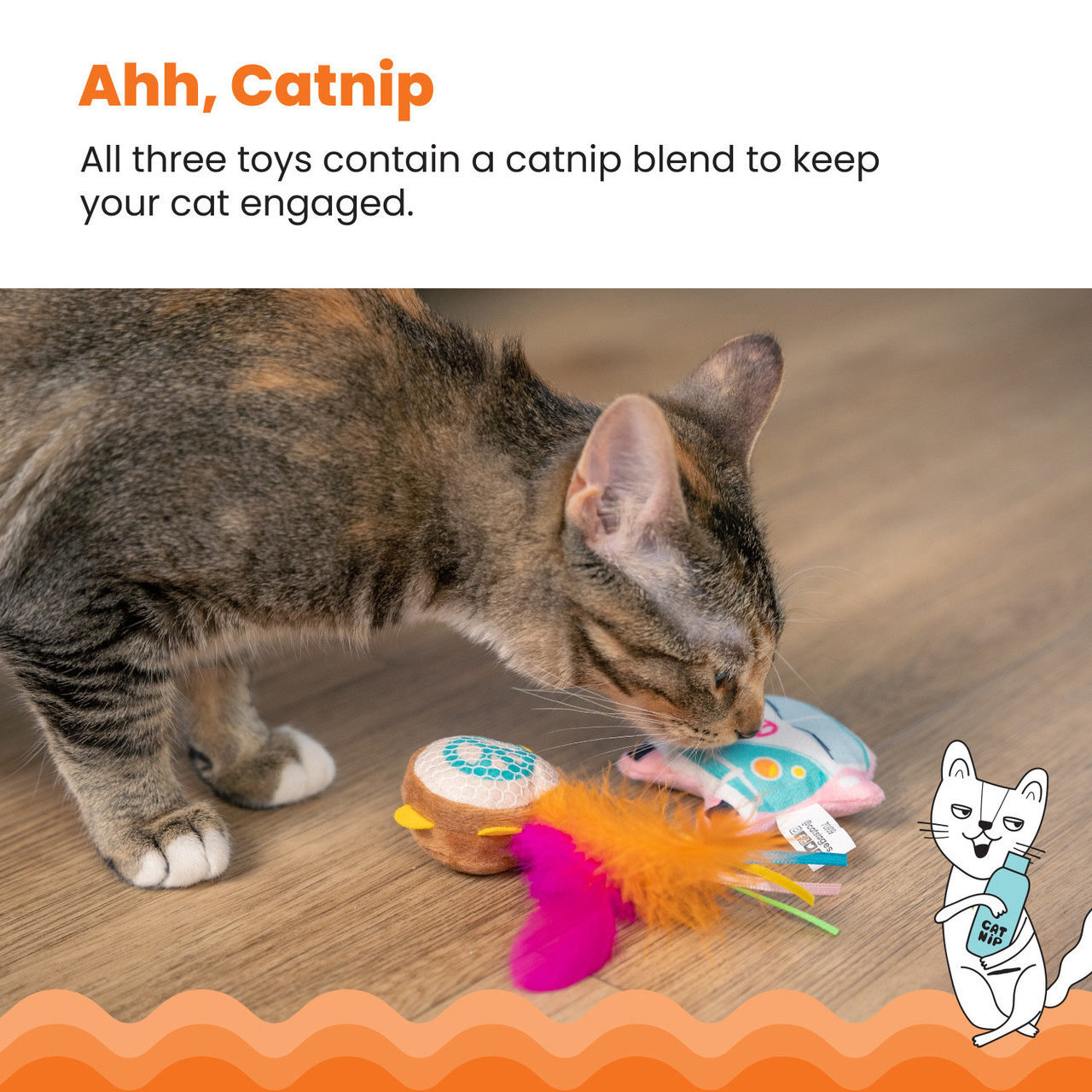 Festival Themed Catnip Cat Toys - 3 Pack, Multi - Image 4
