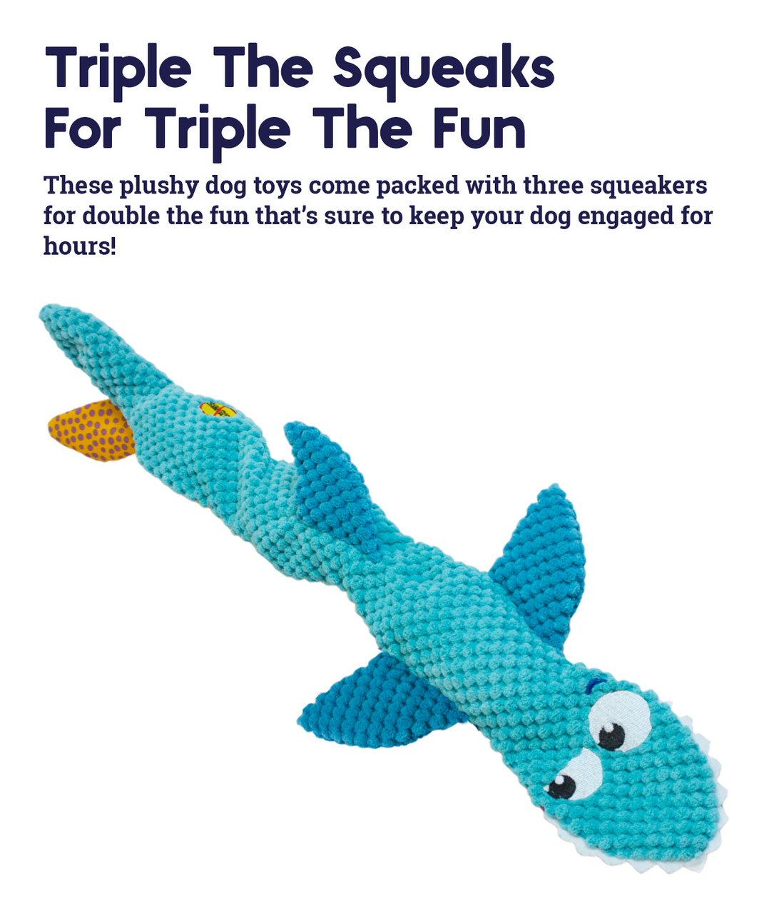 Stuffing-Free Big Squeak Plush Dog Toy - Image 2