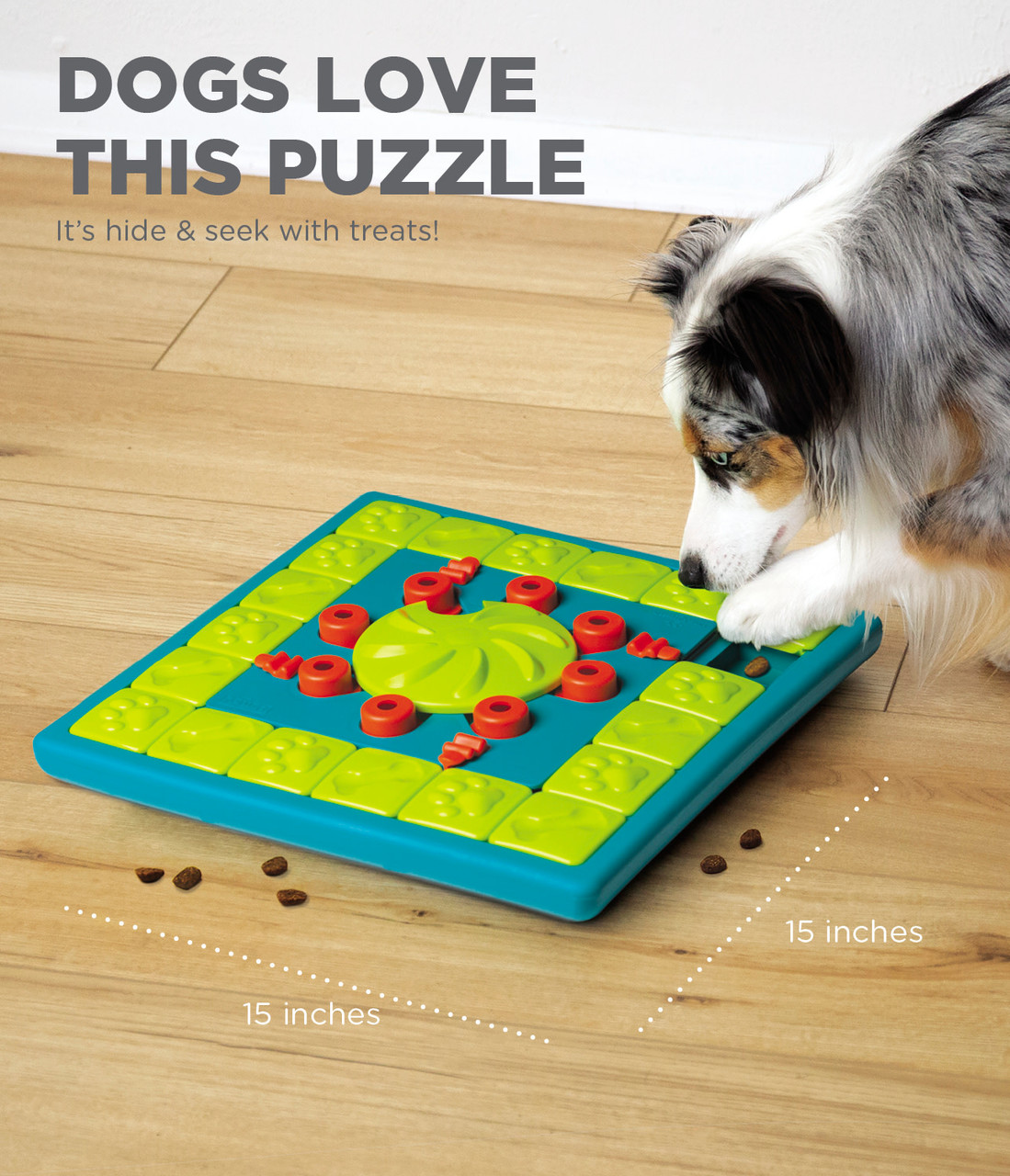 MultiPuzzle Interactive Dog Treat Puzzle Toy, Blue - Image 4