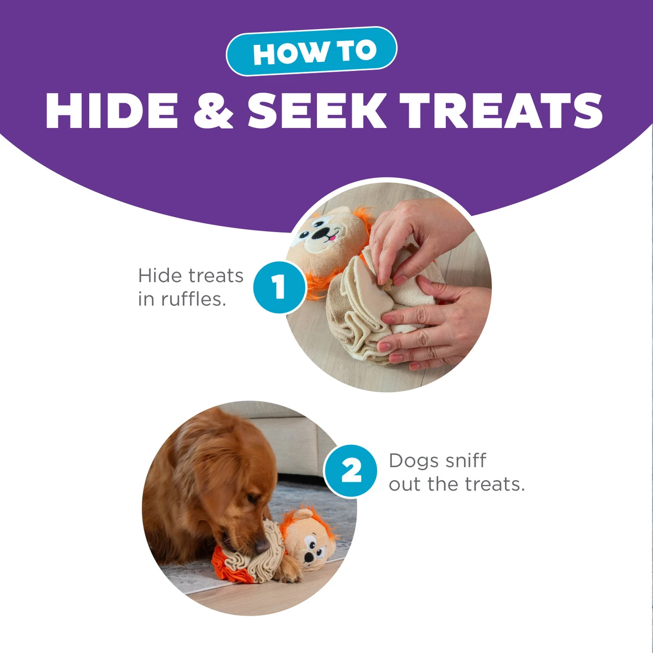 Stuff N' Snuffle Interactive Plush Dog Puzzle and Snuffle Ball for Dogs, Multi - Image 4