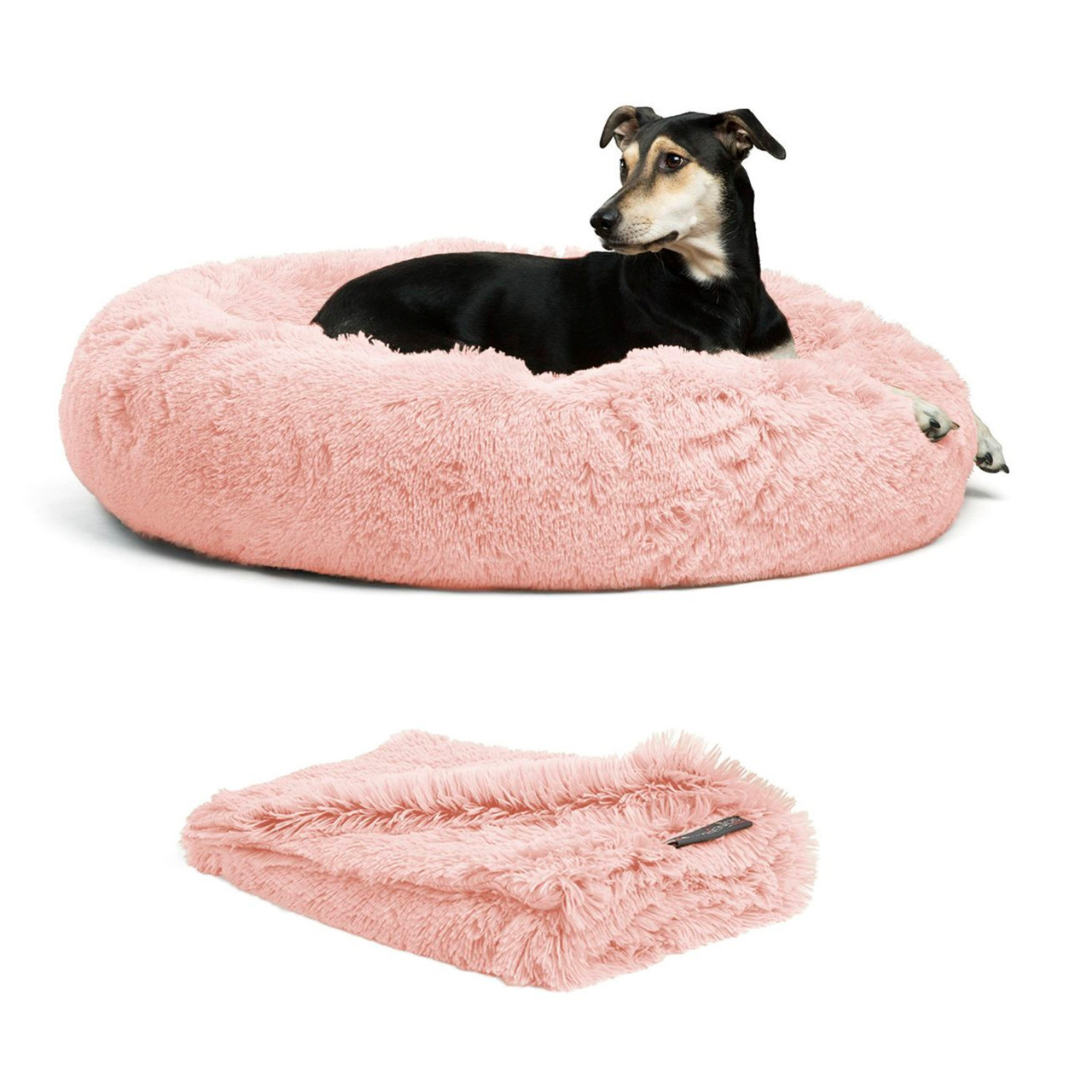 2 Piece Bundle: Donut Shag Bed, Throw Blanket Cat & Dog Bundle Set, 36x36 - Image 16