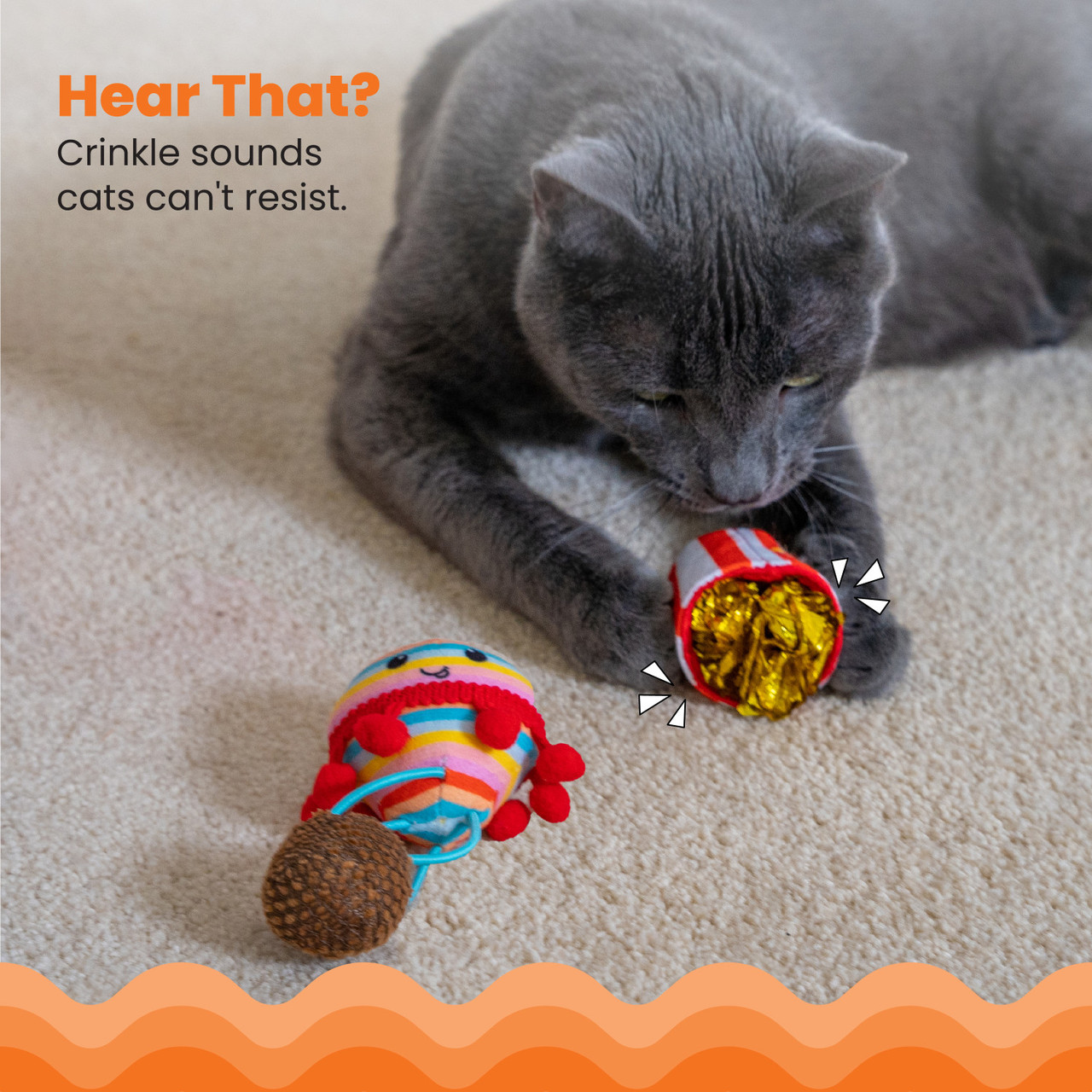 Pawrty Catnip Cat Toys - 3 Pack, Multi - Image 3