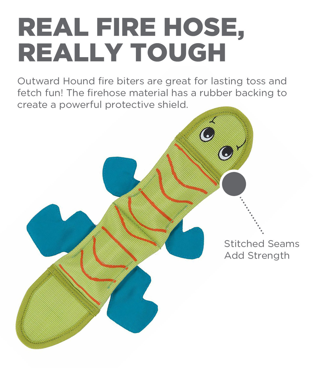 Fire Biterz Lizard Fire Hose Interactive Dog Toy, Medium - Image 9