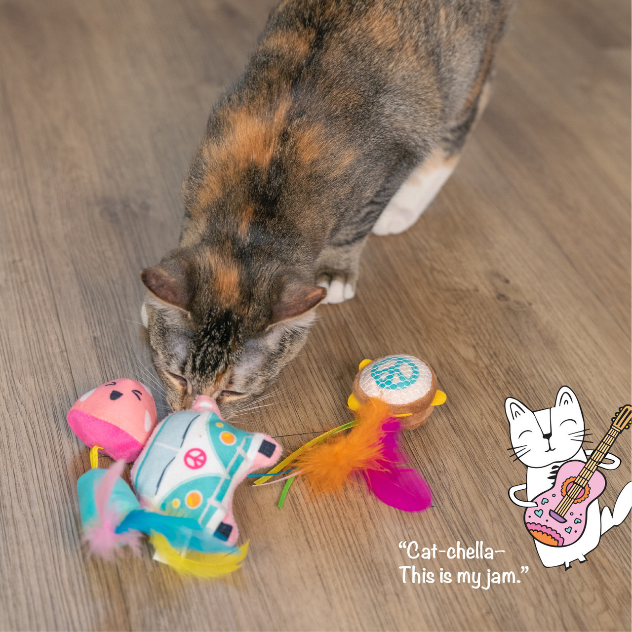 Festival Themed Catnip Cat Toys - 3 Pack, Multi - Image 6