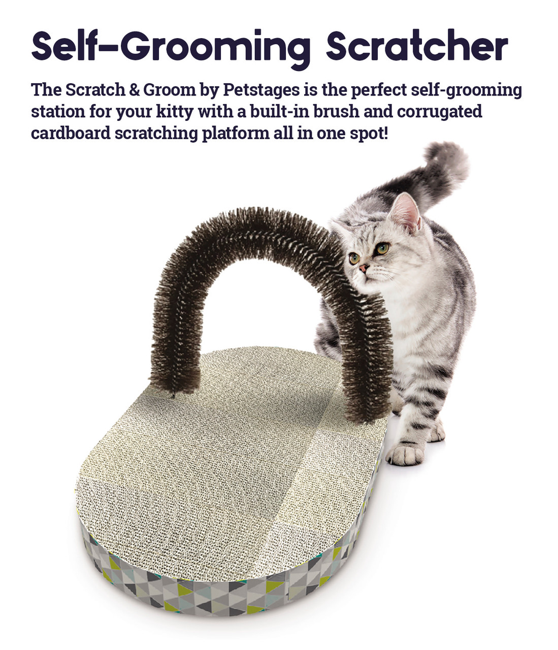 Scratch & Groom Cat Scratch Pad, Tan - Image 4