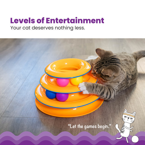 Tower of Tracks Cat Toy, Multi - Image 2