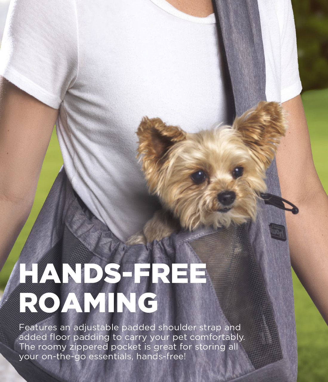 PupPak Dog Sling Carrier, Grey - Image 2