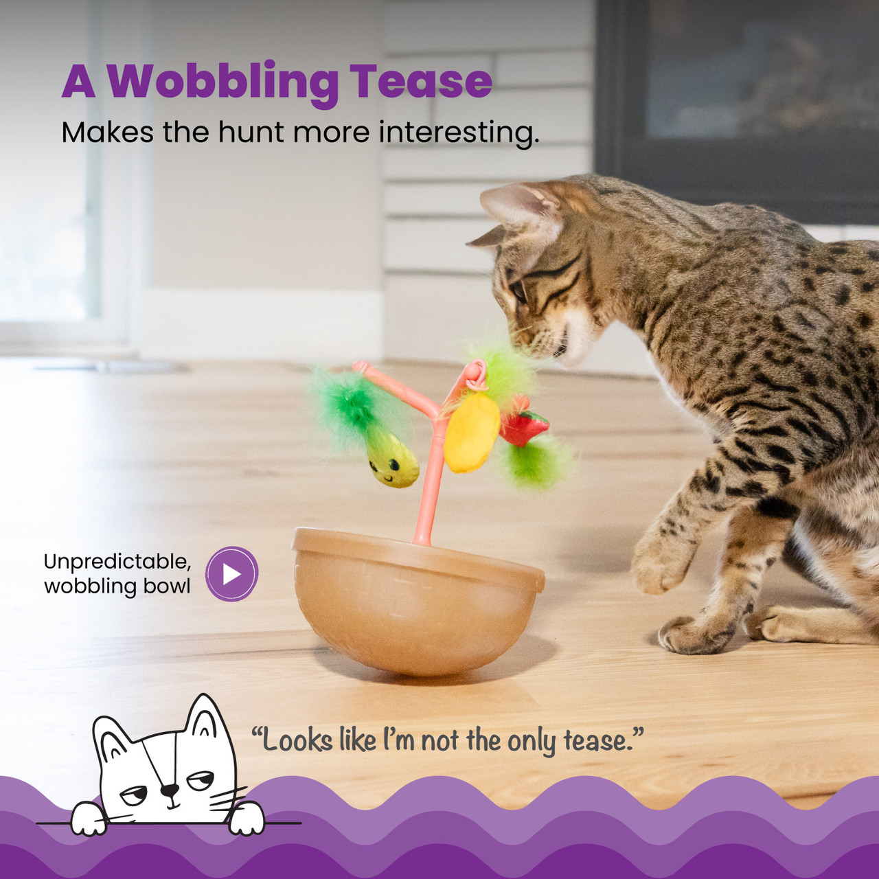 Hunt N' Wobble Fruit Bowl Wobbling Cat Toy - Image 3