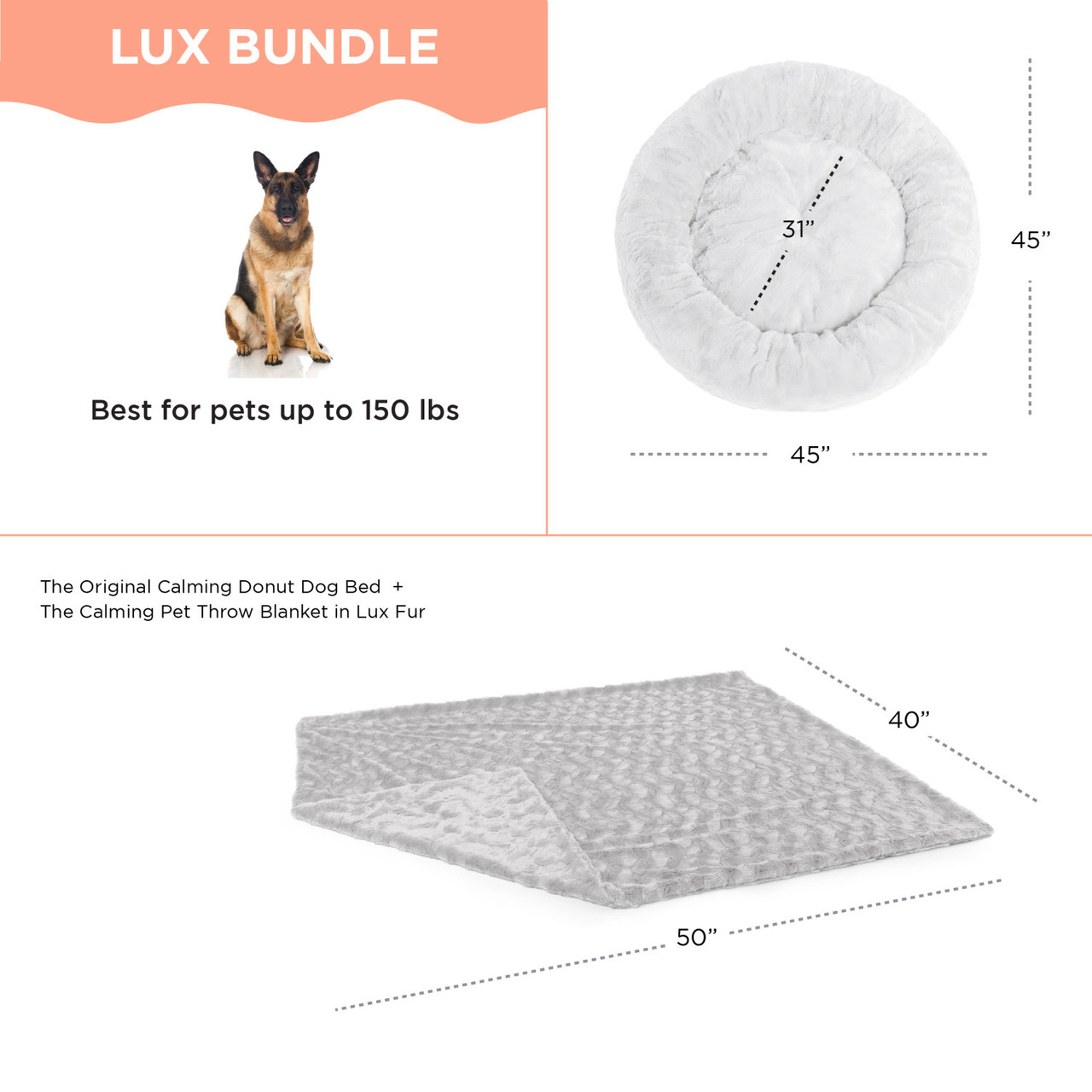 2 Piece Bundle: Donut Lux Bed, Throw Blanket Cat & Dog Bundle Set, 45x45 - Image 16