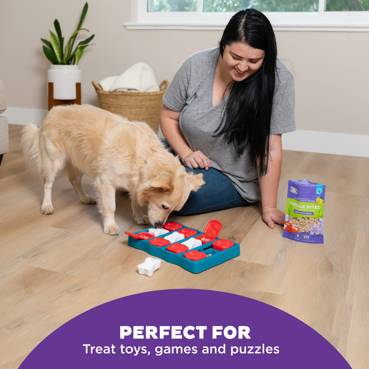 Puzzle Bitez Training Treats for Dogs Apple Bacon Flavor - Image 2