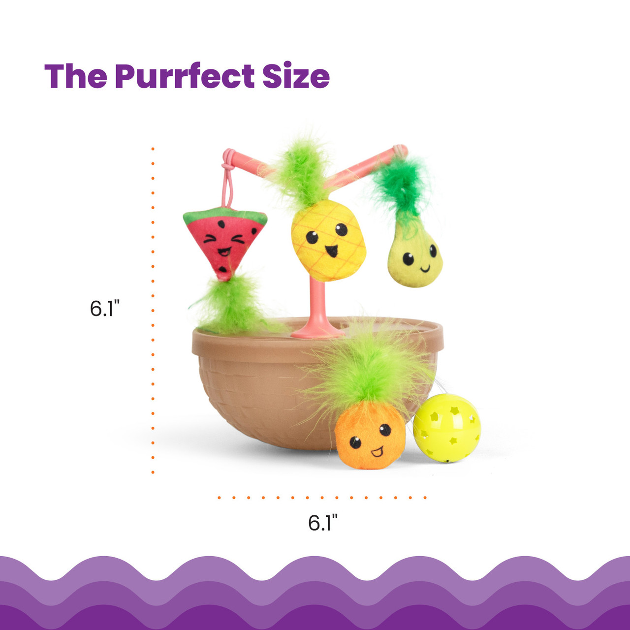 Hunt N' Wobble Fruit Bowl Wobbling Cat Toy - Image 5